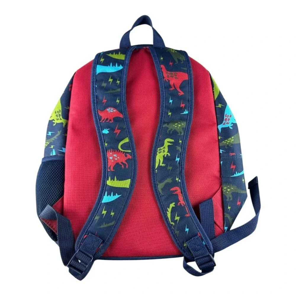 Crckt Kids Dinosaur Lightning Bolt Backpack Navy Blue Red 16.5 Inch School Bag